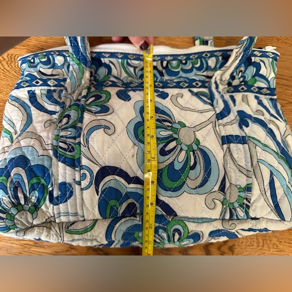 Vera Bradley Little Betsy Blue and Green Patterned Tote Bag - Picture 11 of 13